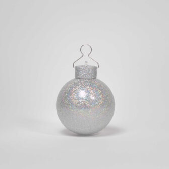 5 LED Dekokugeln mit Fernbedienung silber-glitzernd - ∅ 80mm-465
