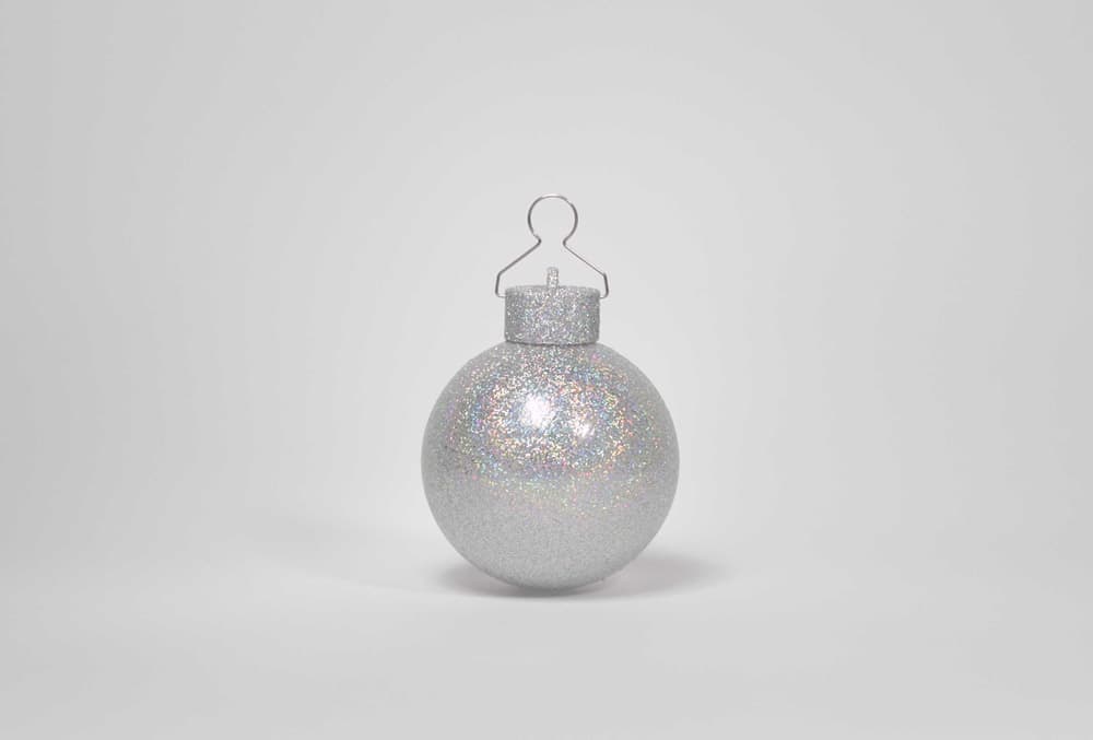 5 LED Dekokugeln mit Fernbedienung silber-glitzernd - ∅ 80mm-465