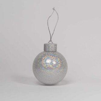 5 LED Dekokugeln mit Fernbedienung silber-glitzernd - ∅ 65mm-431