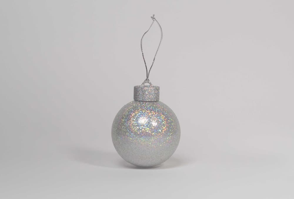 5 LED Dekokugeln mit Fernbedienung silber-glitzernd - ∅ 65mm-431