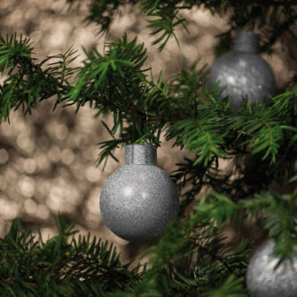5 LED Dekokugeln mit Fernbedienung silber-glitzernd - ∅ 80mm-464